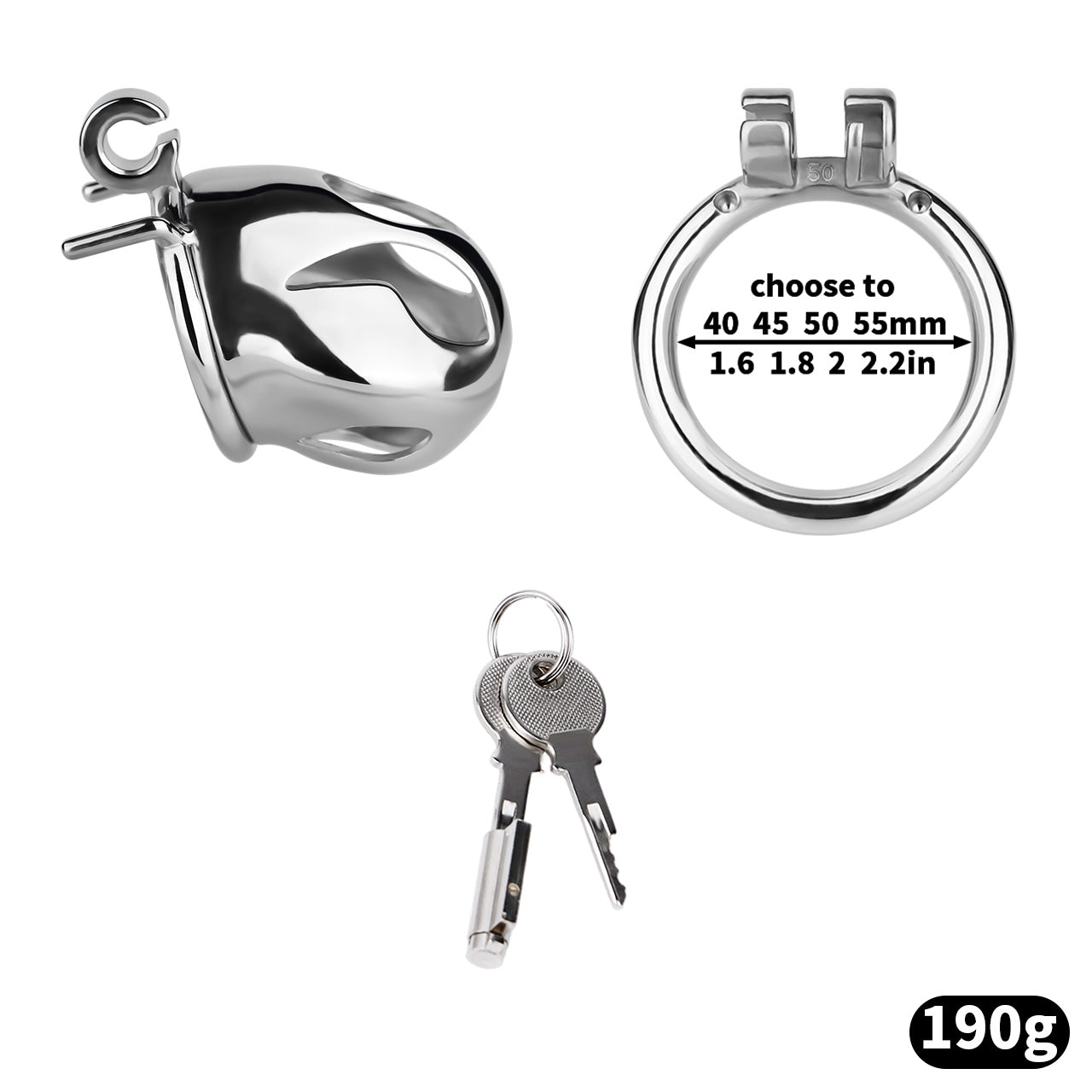 Cobra Series Mamba Chastity Cage | F312A Small Size - Silver