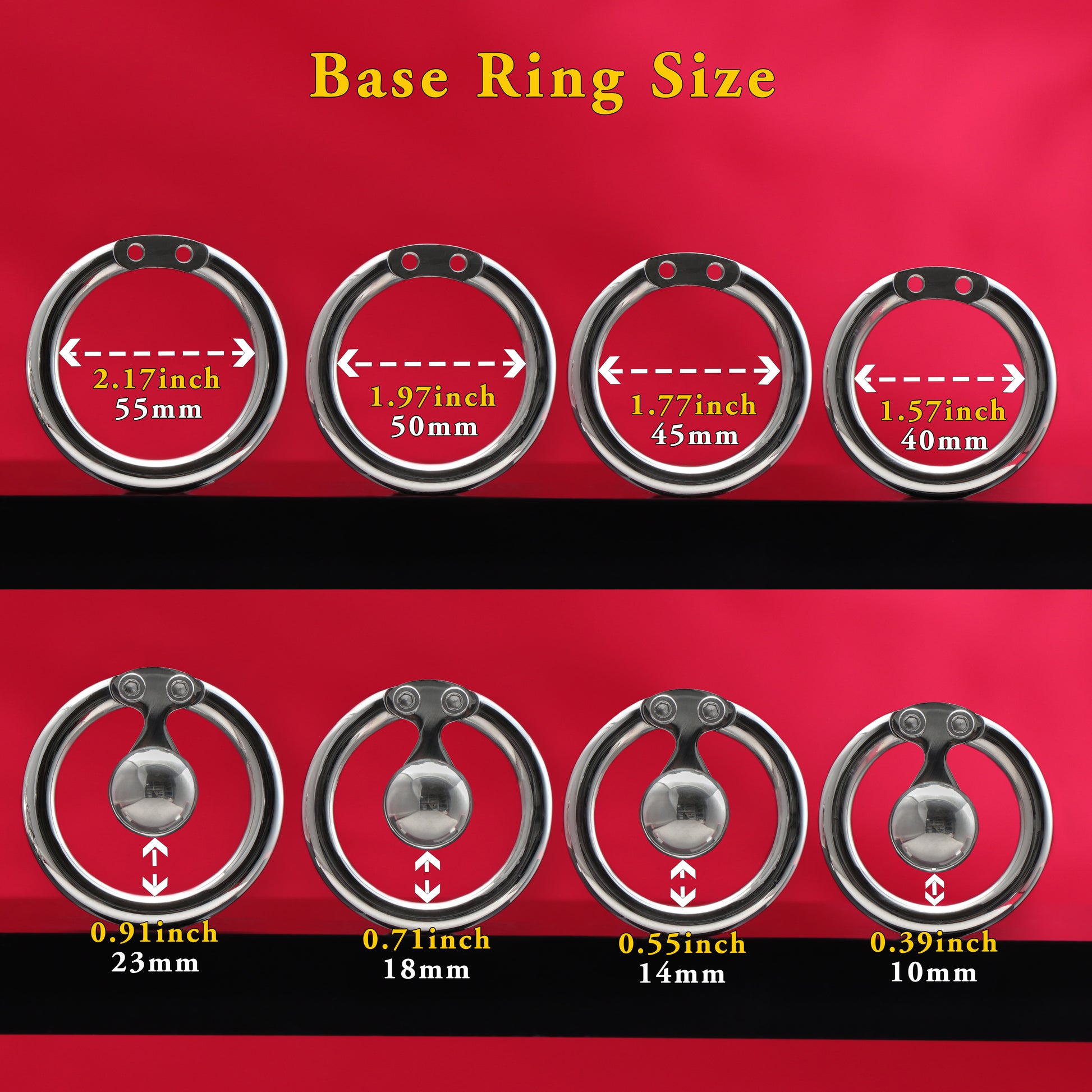 Negative Ball Inverted Steel Flat Chastity Cage, F3158 - FRRK