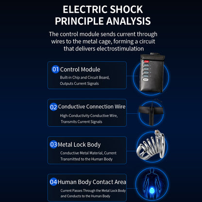 Three-Way Electric Shock Portable Leather Harness | DV9041