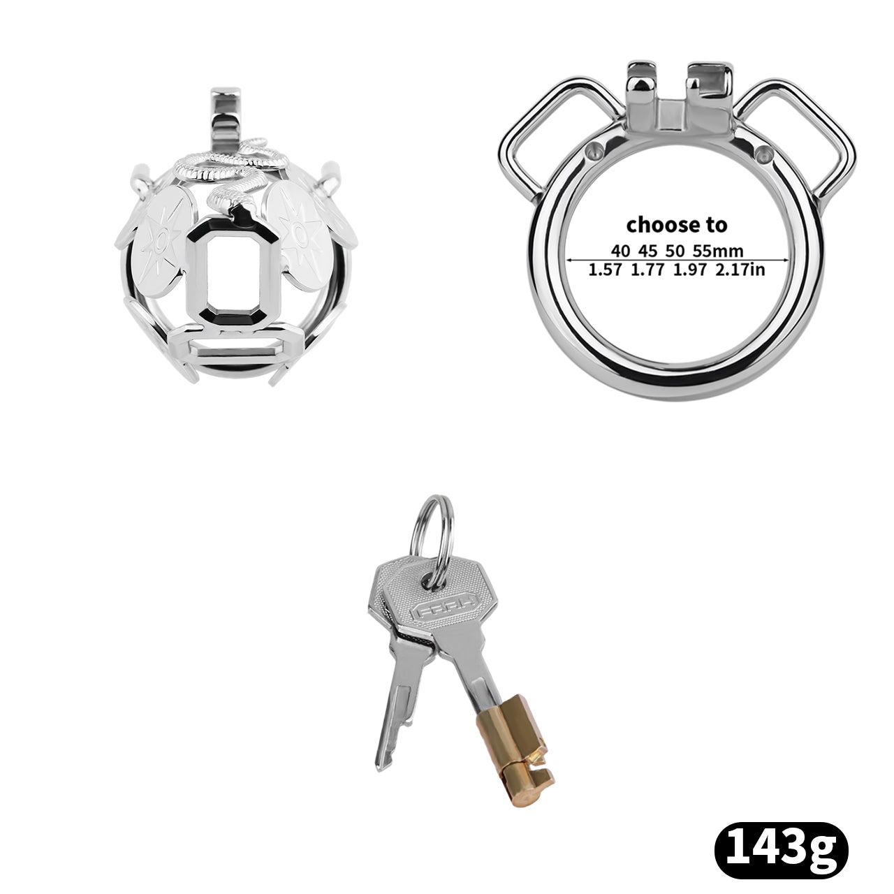 Solar Serpent Coiled Chastity Cage | F316A