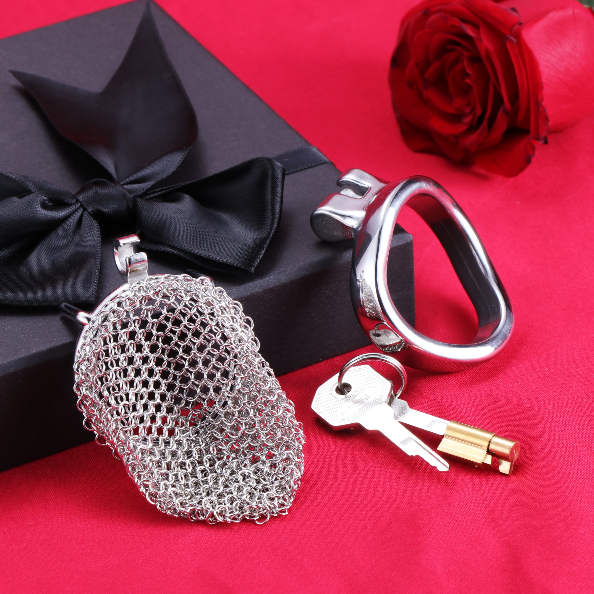 Small Metal Mesh Chastity Cage, F3197 - FRRK