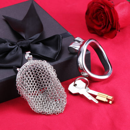 Small Metal Mesh Chastity Cage, F3197 - FRRK