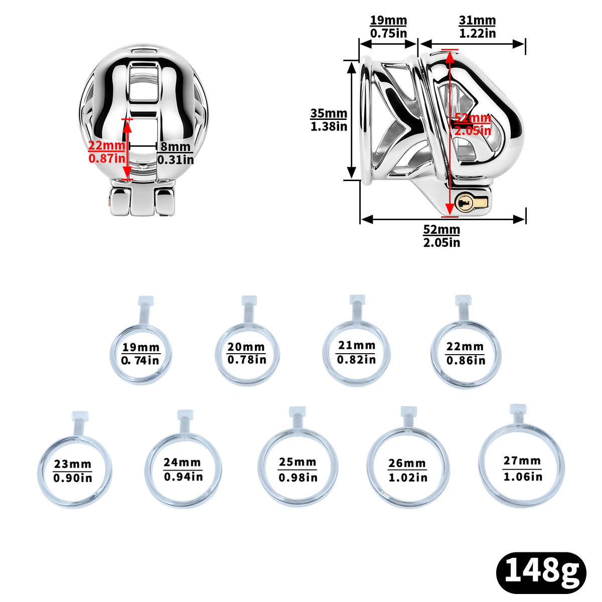 Mamba Metal Shaft-Only Chastity Cage | F345A