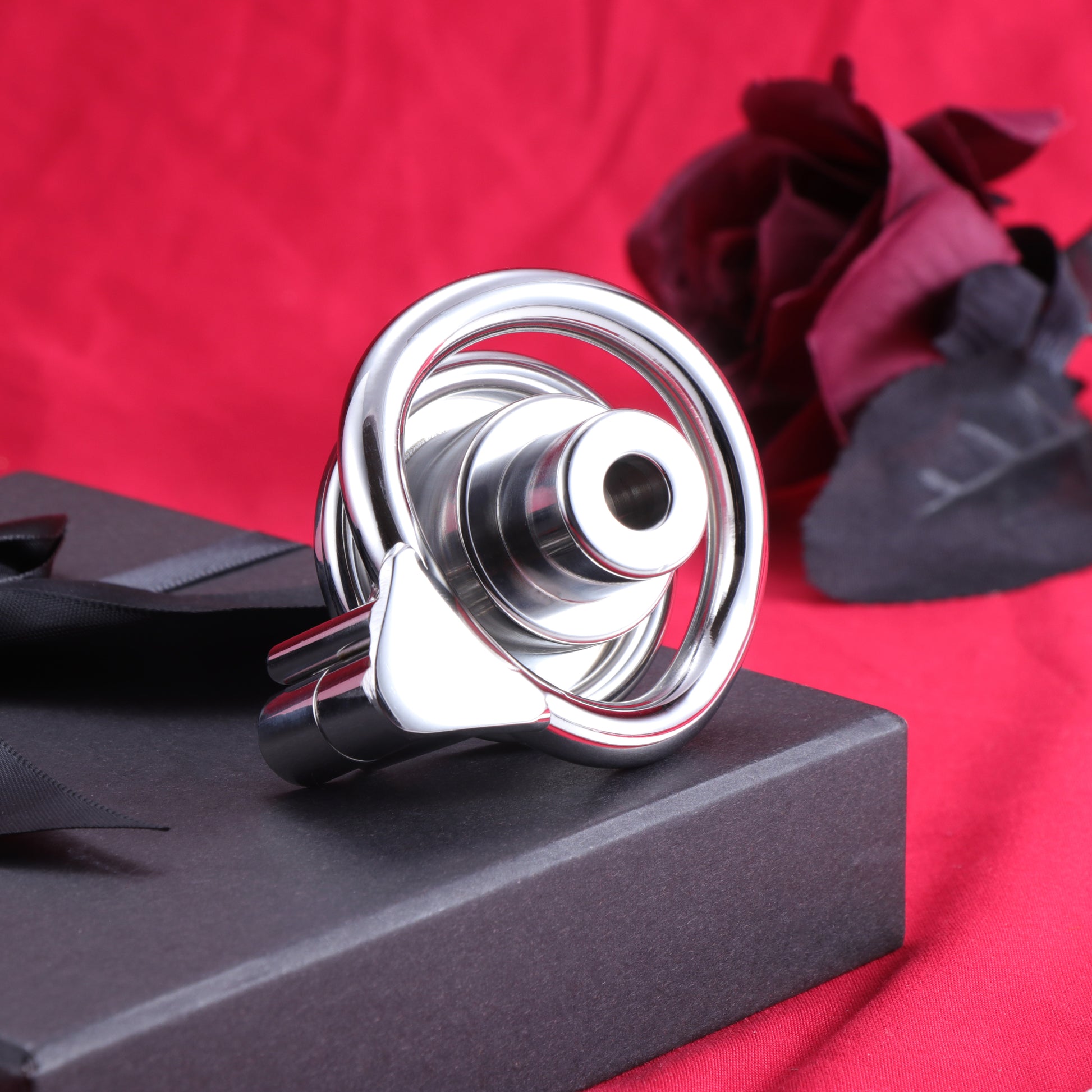 Inverted Double Cylinder Flat Chastity Cage Allen Wrench Lock, F3152 - FRRK