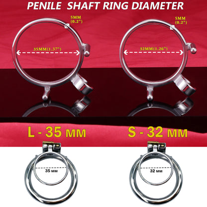 Dual Cock Ring Chastity Cage, F3122 - FRRK