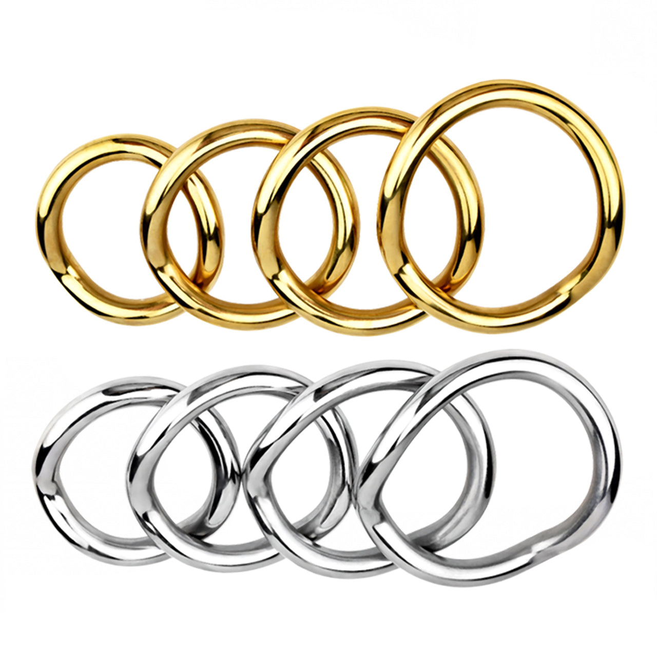 Stainless Steel Curved Cock Ring, F3227 - FRRK