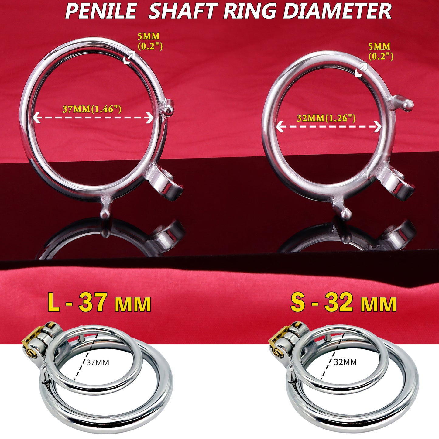 Dual Cock Ring Chastity Cage, F3121 - FRRK