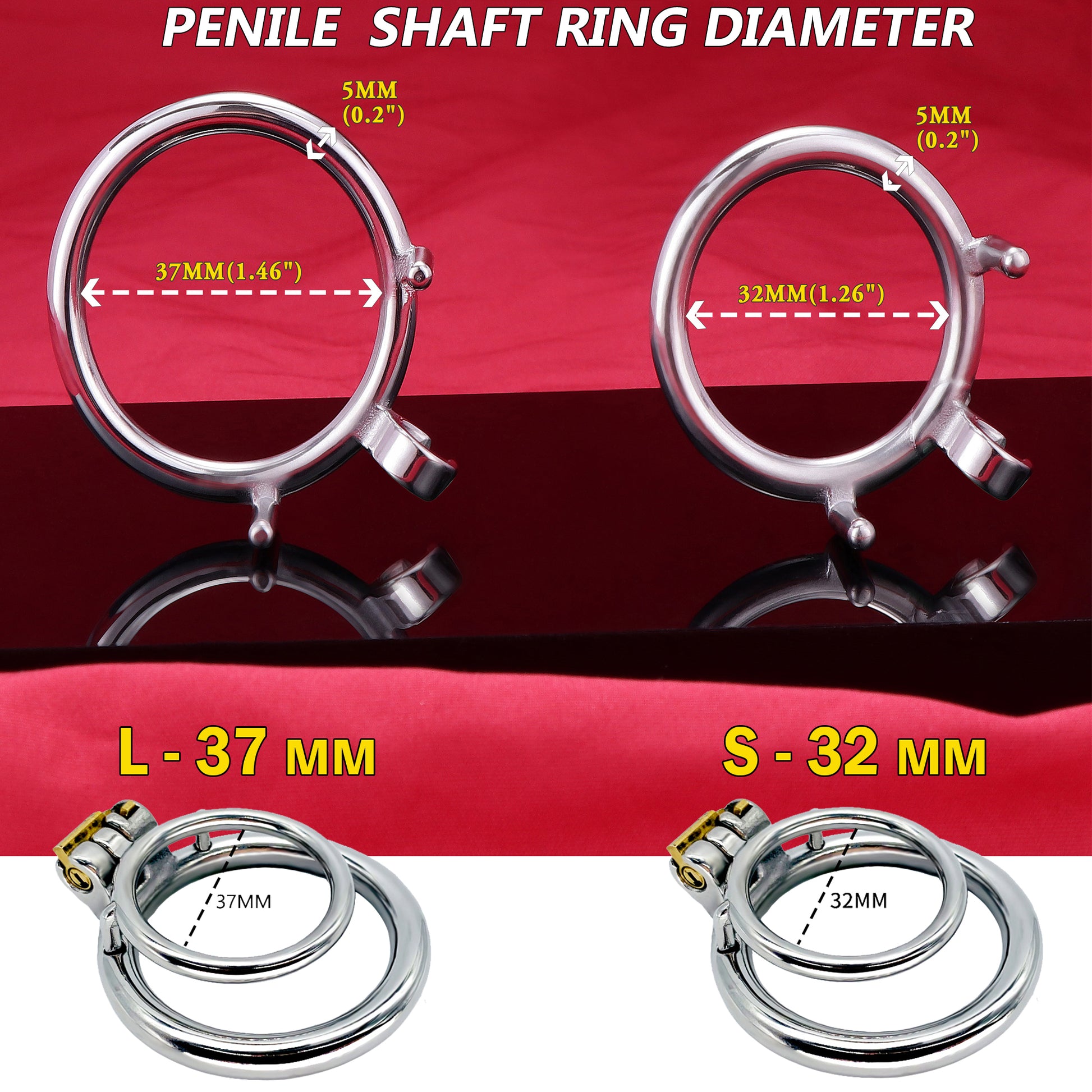 Dual Cock Ring Chastity Cage, F3121 - FRRK