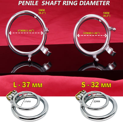 Dual Cock Ring Chastity Cage, F3121 - FRRK