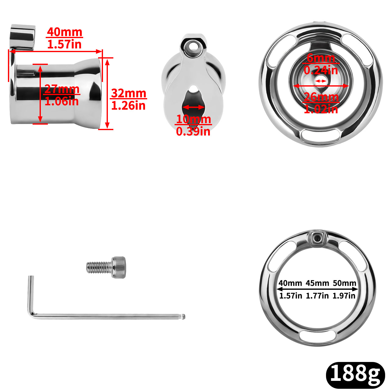 Metal Inverted Chastity Cage | F325A