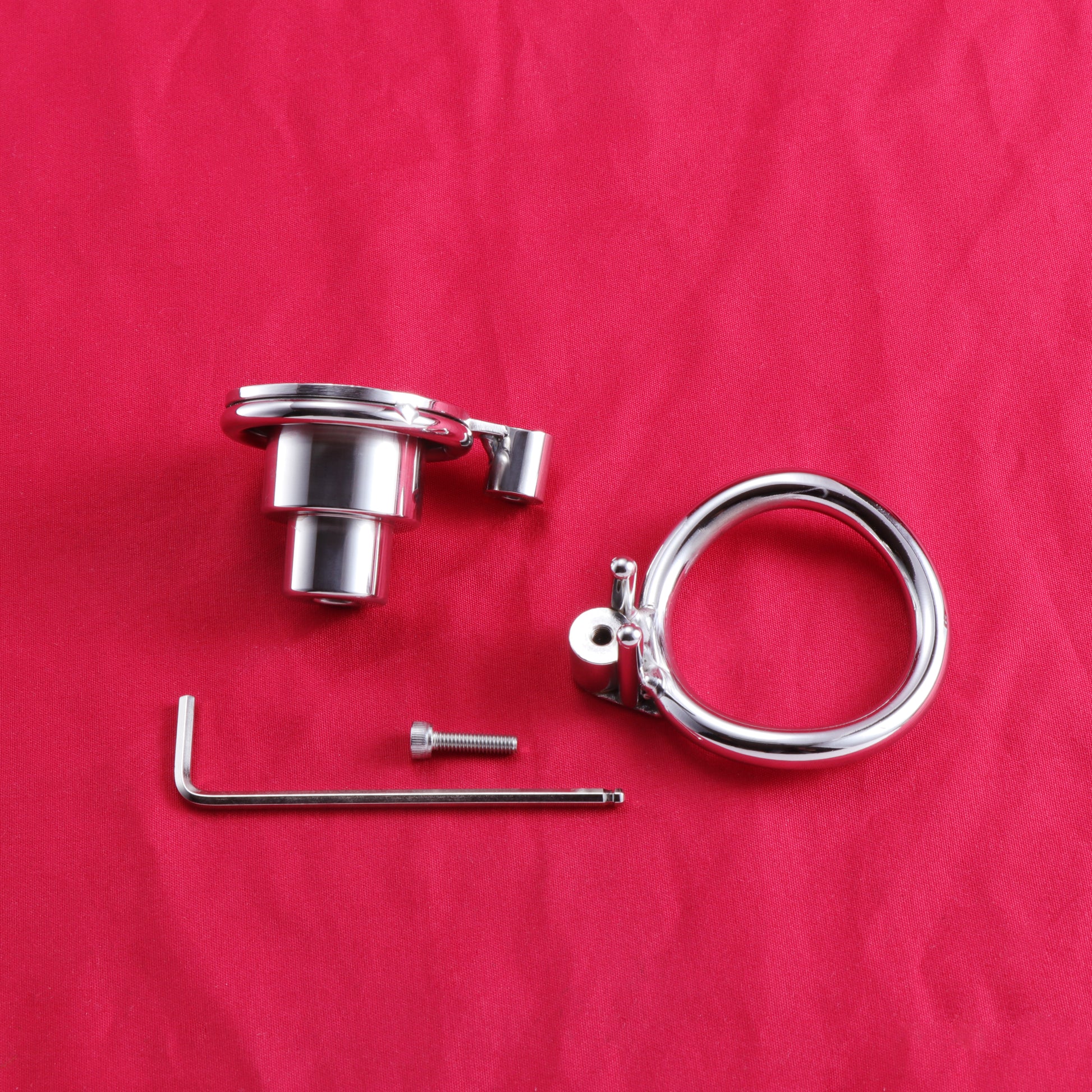 Inverted Double Cylinder Flat Chastity Cage Allen Wrench Lock, F3152 - FRRK