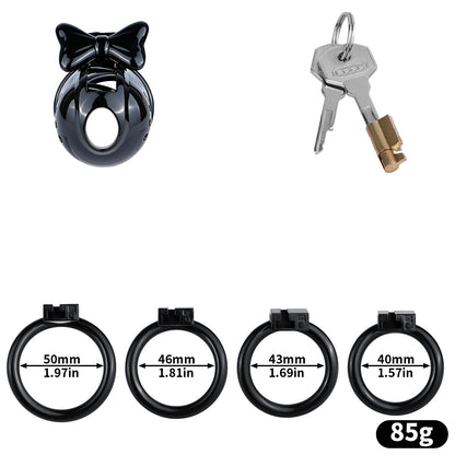Black Bowtie Elegant Sissy Maid Chastity Cage | F321A