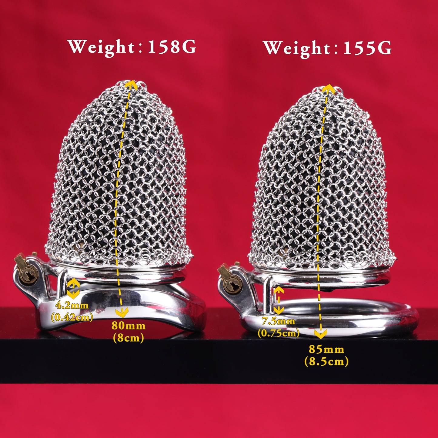 Small Metal Mesh Chastity Cage, F3197 - FRRK