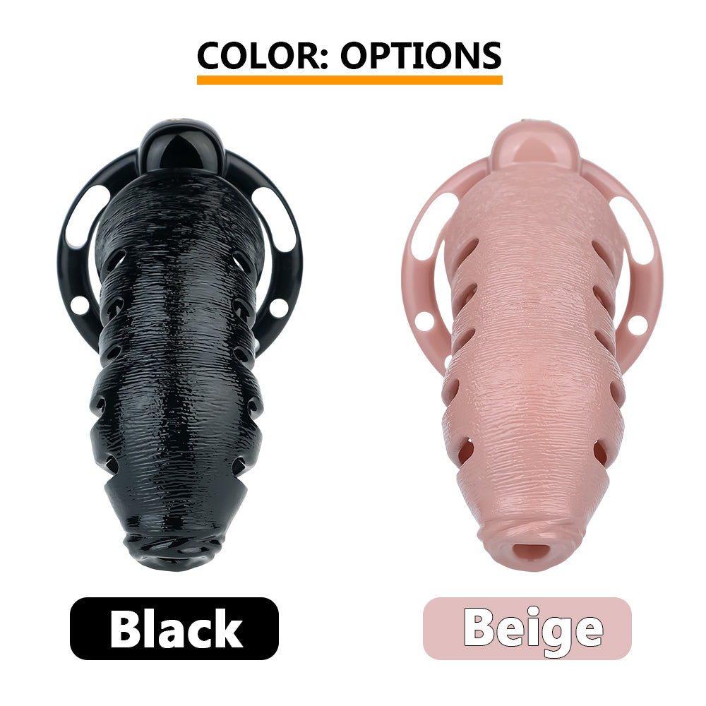 ABS Resin Realistic Dick Chastity Cage – Fully Enclosed Type AS037