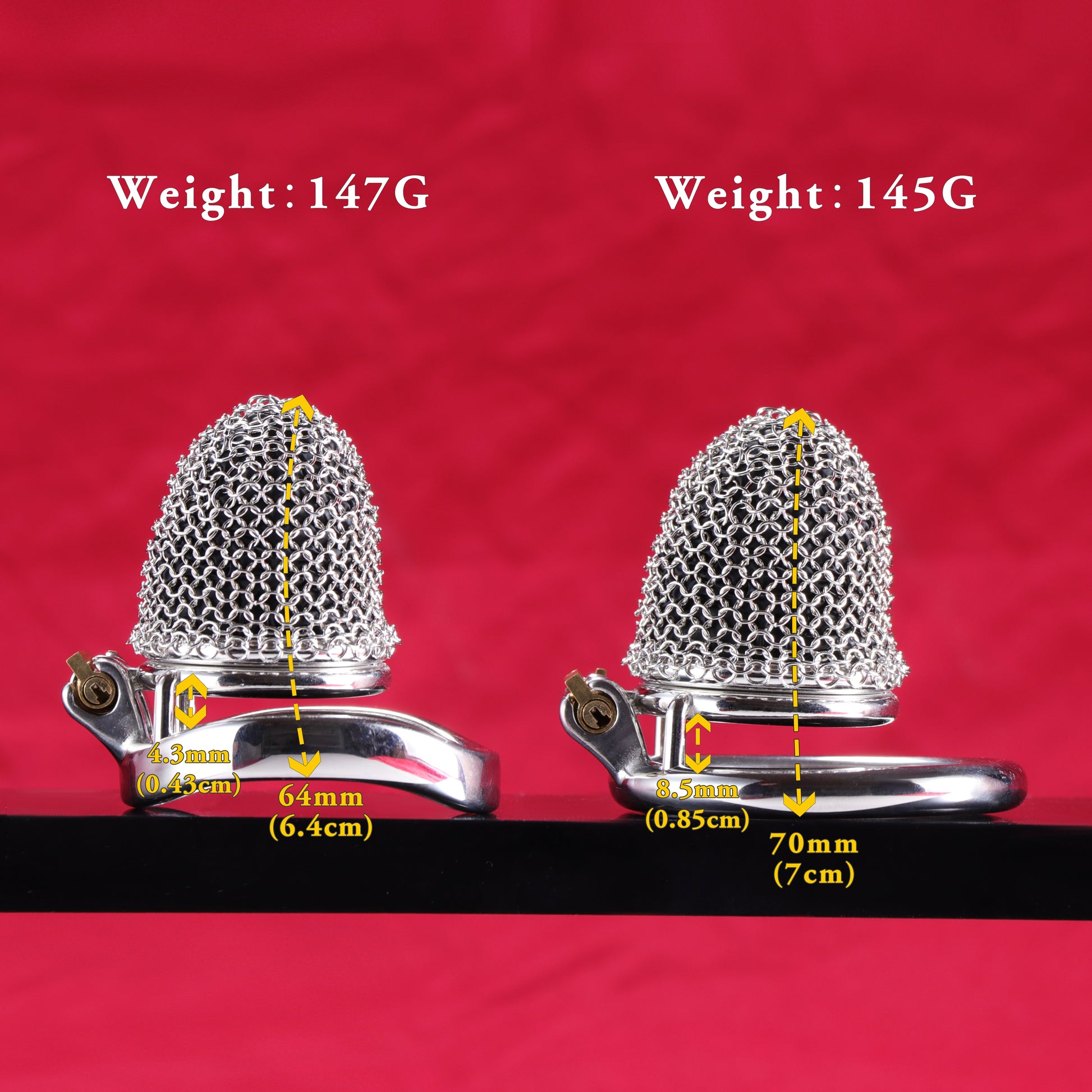 Nano Metal Mesh Chastity Cage, F3198 - FRRK