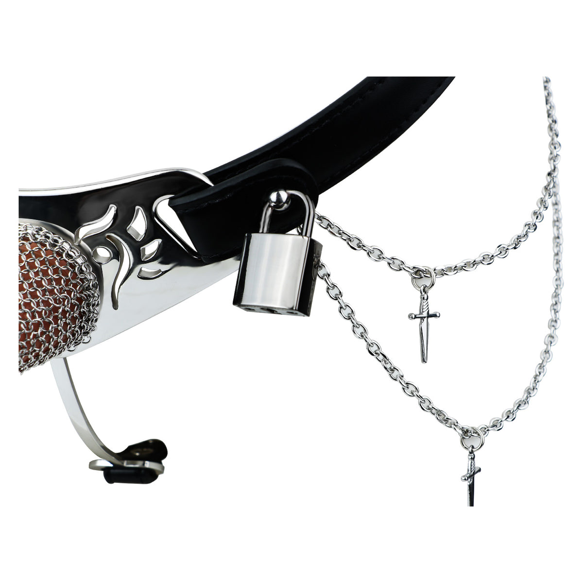 Silver Scale Lockable Harness Bondage Chastity Pants | F363A