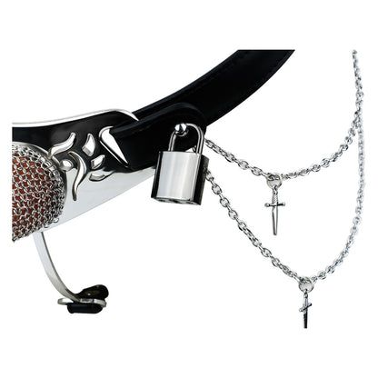 Silver Scale Lockable Harness Bondage Chastity Pants | F363A