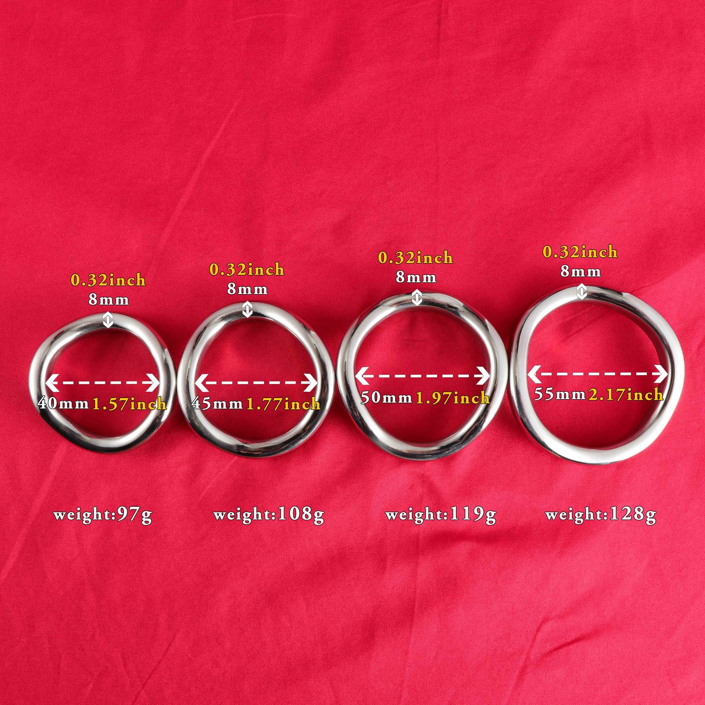 Stainless Steel Curved Cock Ring, F3038 - FRRK