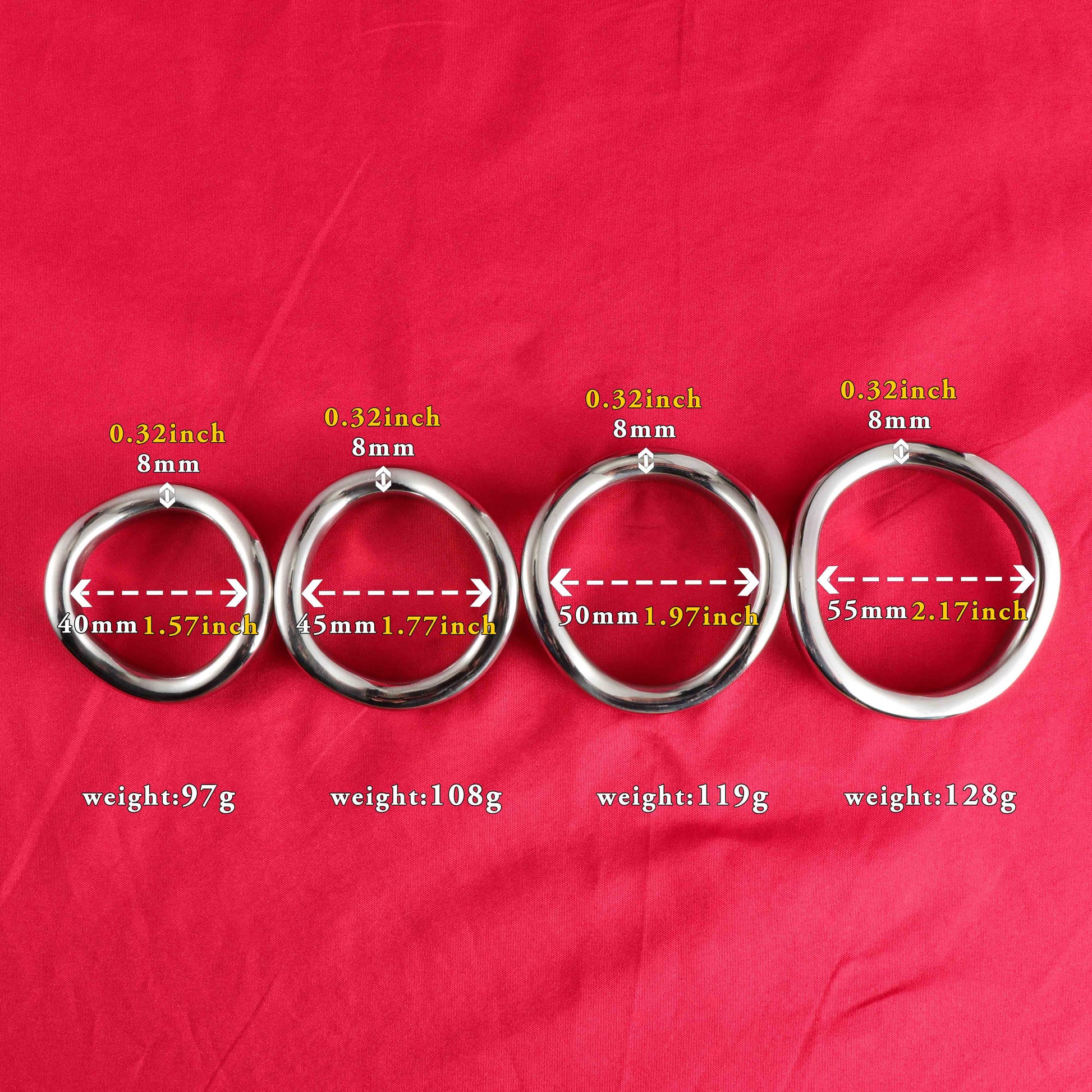 Stainless Steel Curved Cock Ring, F3038 - FRRK