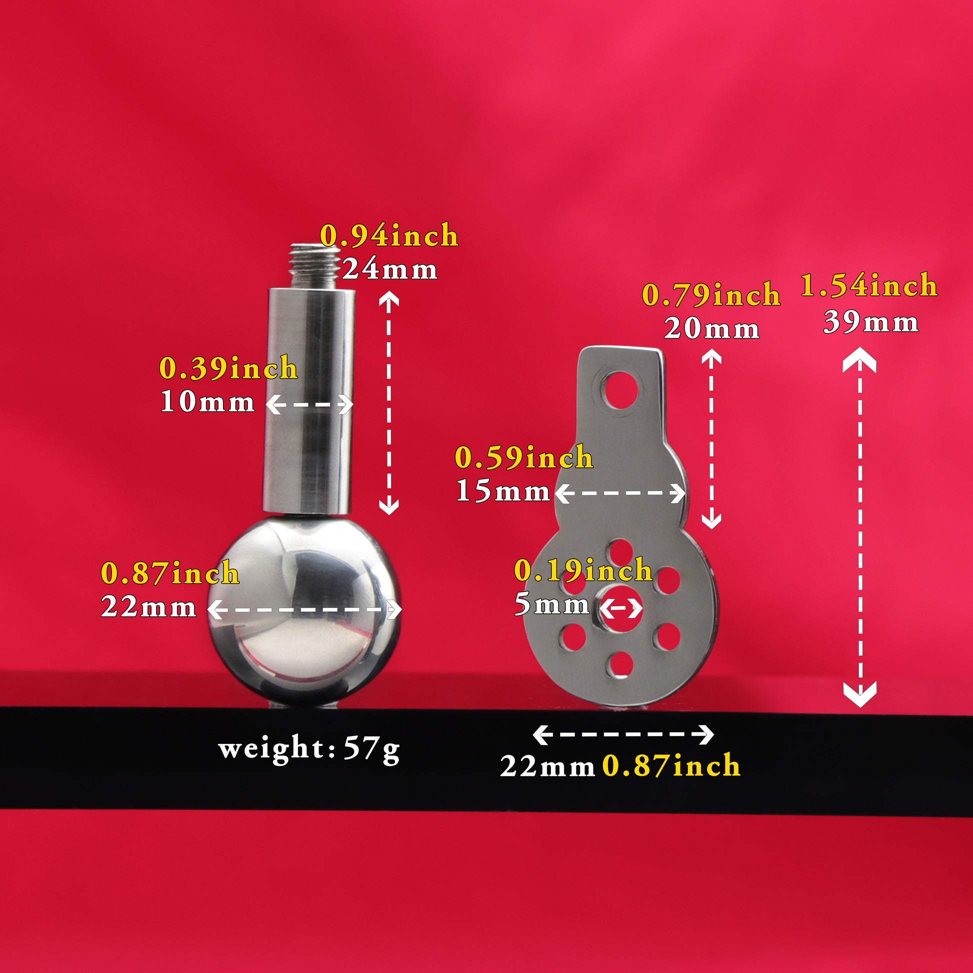 Negative Ball Flat Chastity Cage with Long Bar, F3111 - FRRK