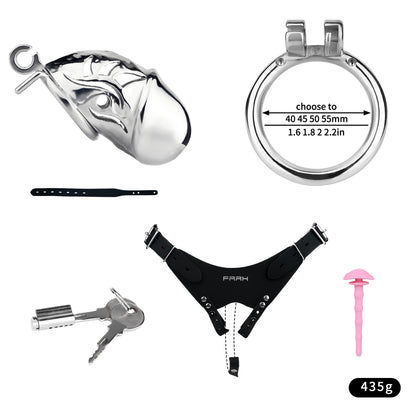Metal Chastity Dick Locking Cage- Silver