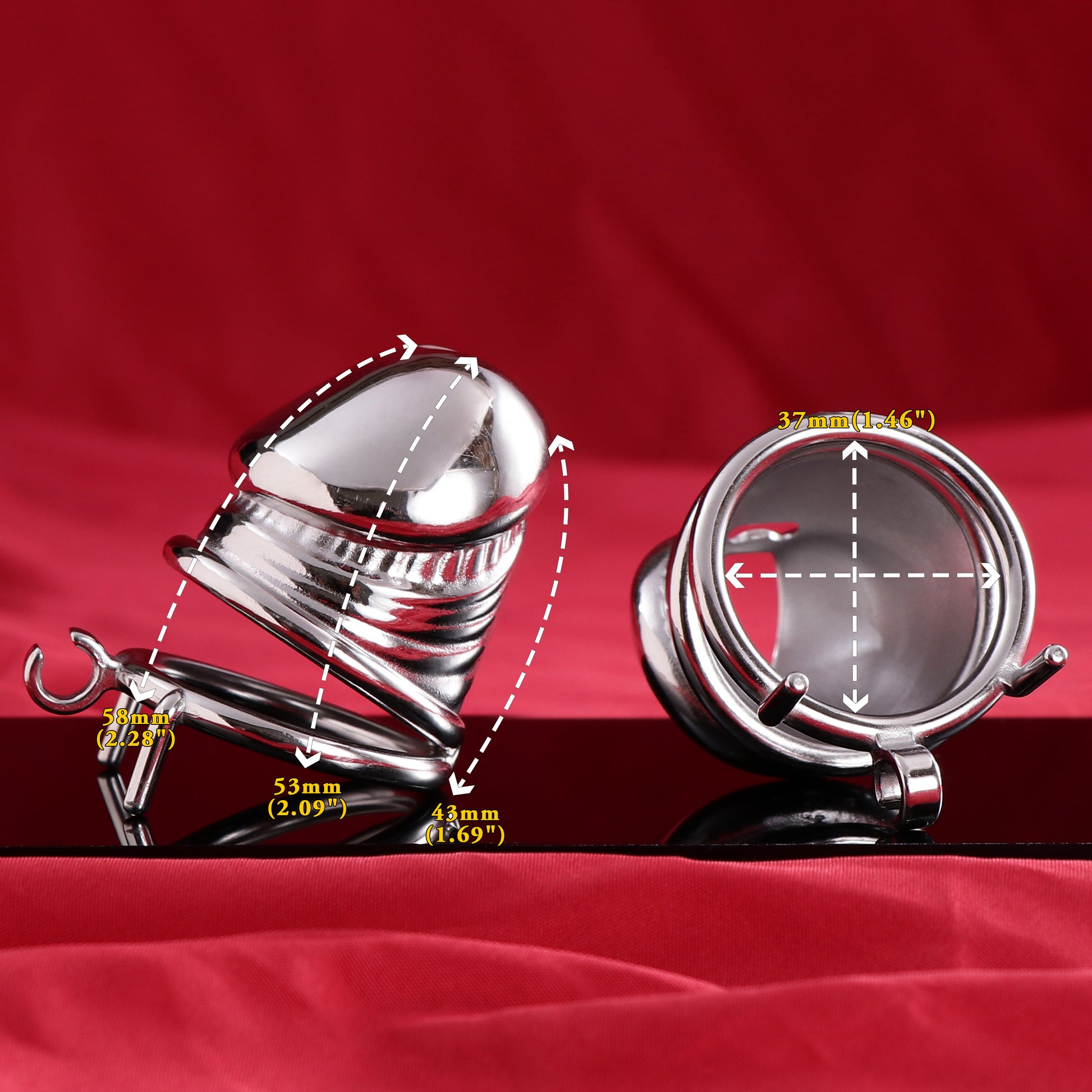Male Solid Steel Chastity Cage, F3052 - FRRK