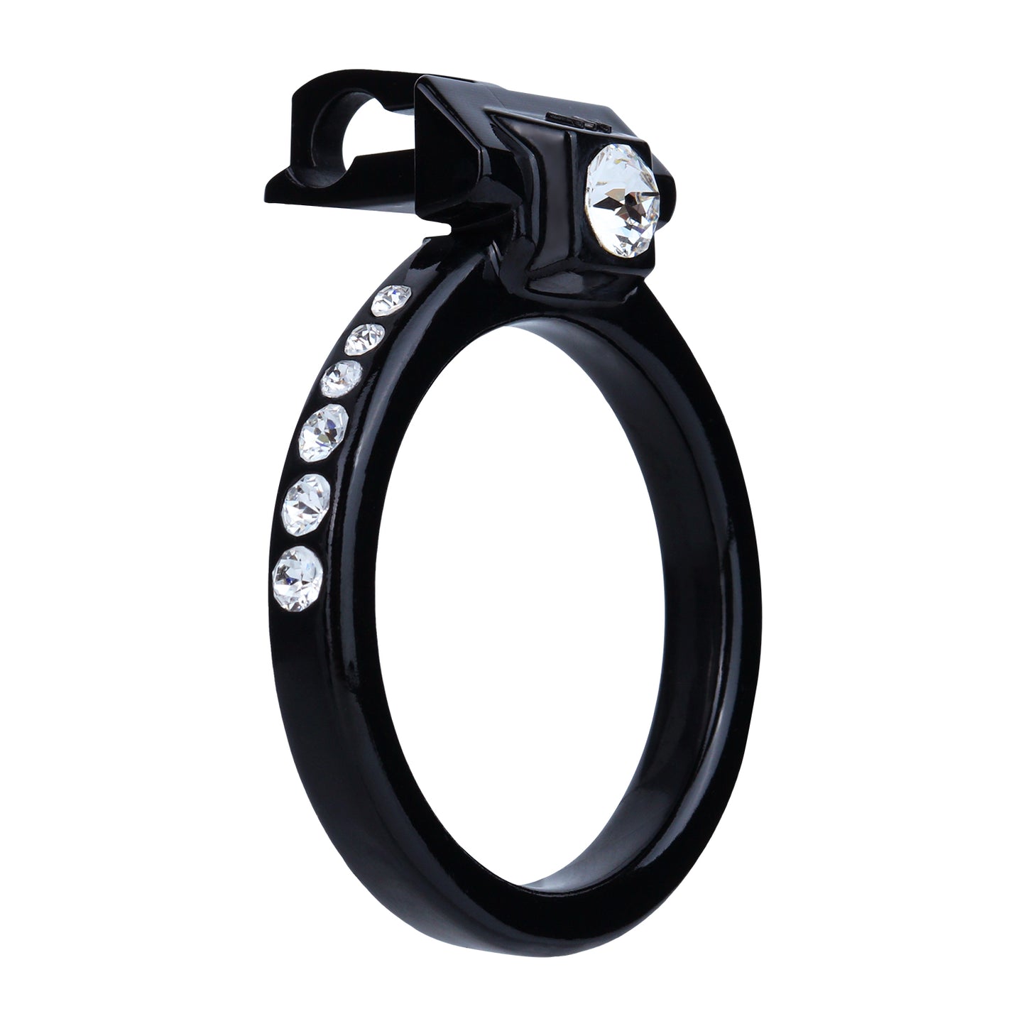 Succubus Rhinestone Dual Cock Ring Chastity Cage | AS211