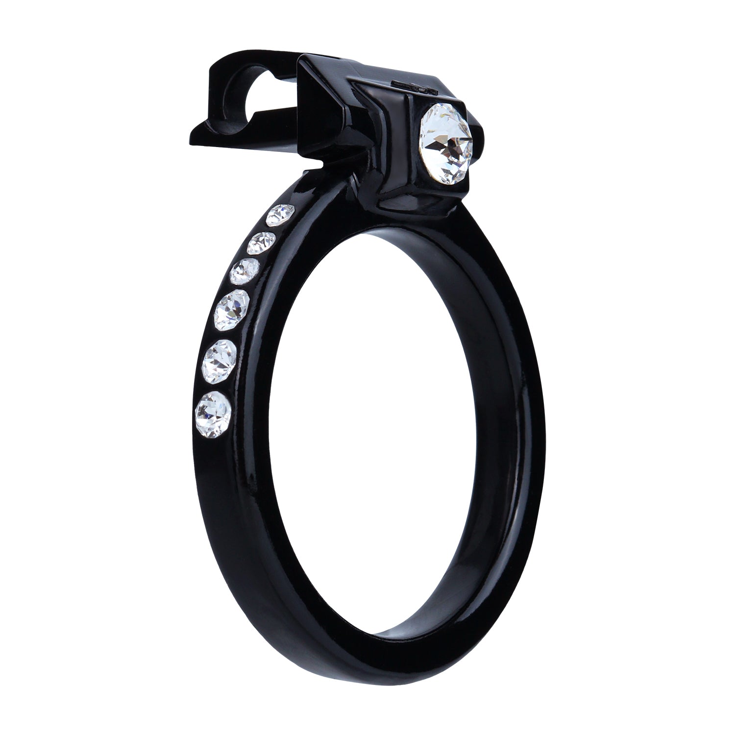Succubus Rhinestone Dual Cock Ring Chastity Cage | AS211