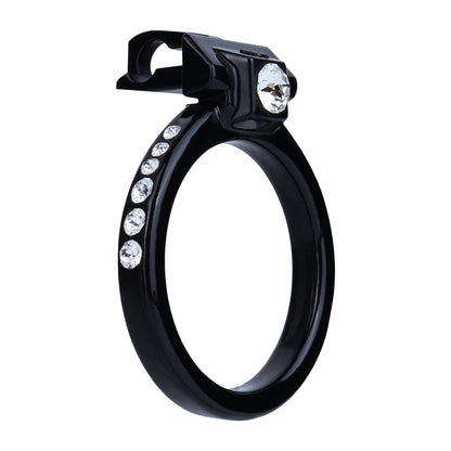 Succubus Rhinestone Dual Cock Ring Chastity Cage | AS211