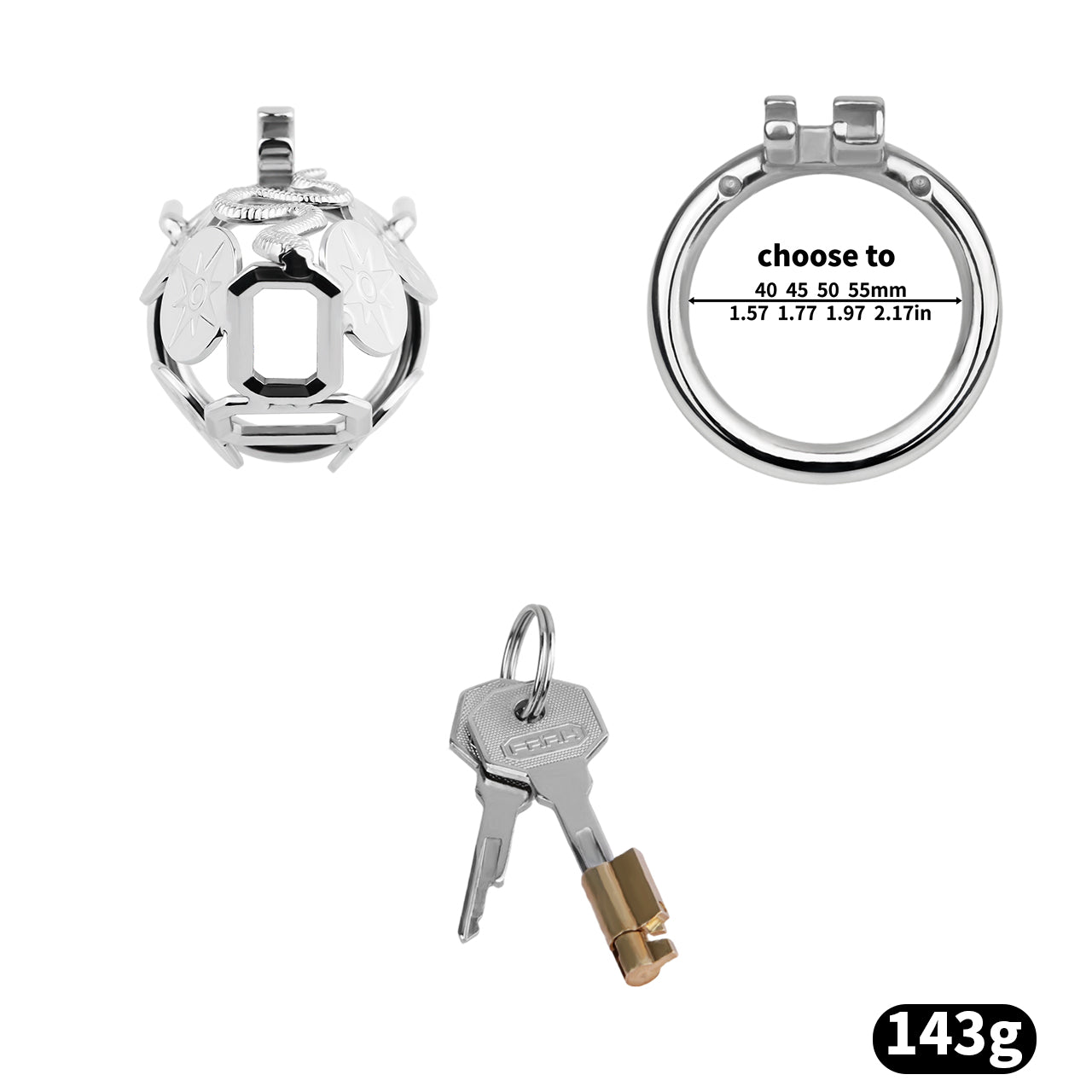 Solar Serpent Coiled Chastity Cage | F316A