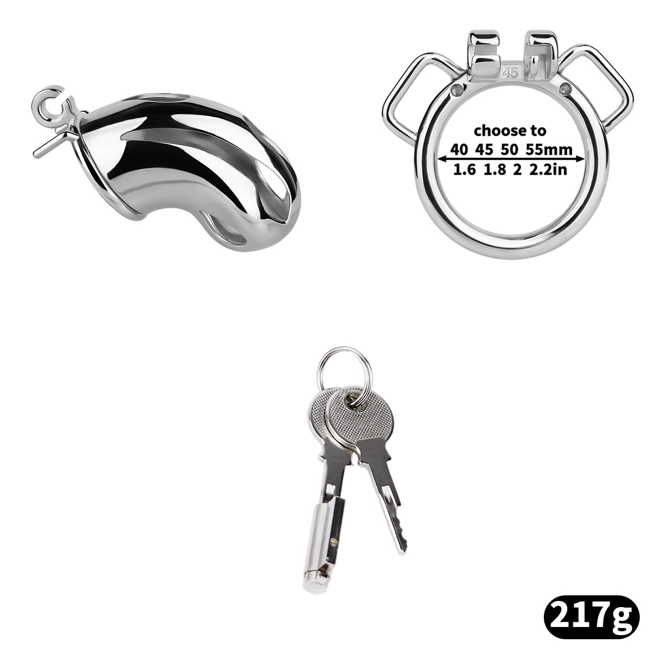 Cobra Series Mamba Chastity Cage | F312A Large Size - Silver