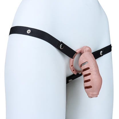 ABS Resin Realistic Dick Chastity Cage – Fully Enclosed Type AS037
