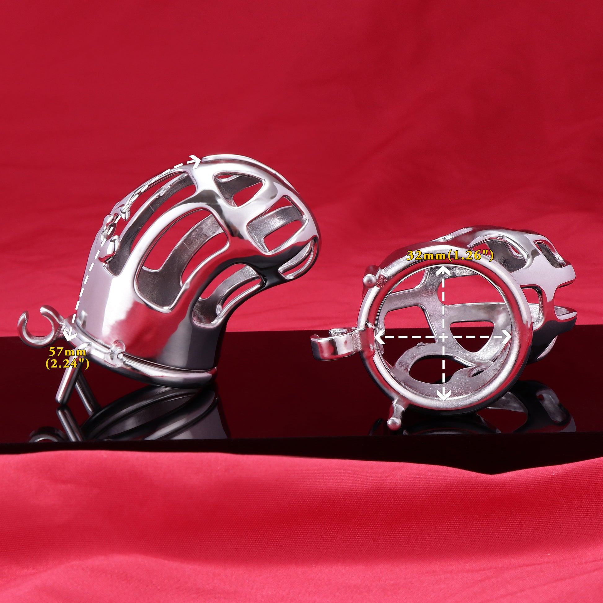 Stainless Steel Metal Standard Cobra Chastity Cage, F3116 - FRRK