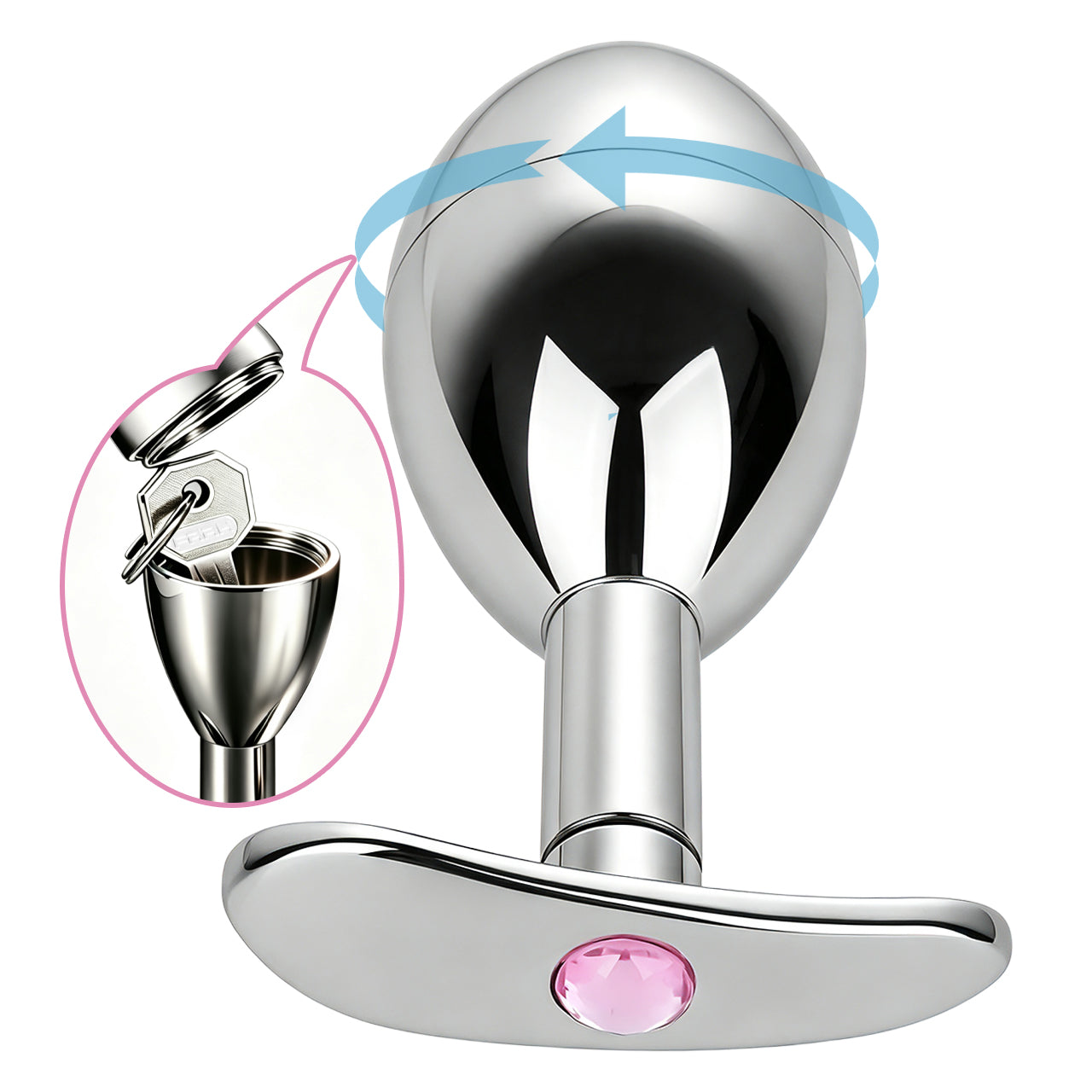 Hollow Metal Butt Plug with Hidden Key Storage | F344A