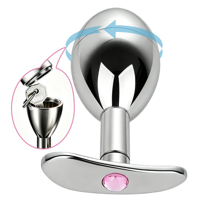 Hollow Metal Butt Plug with Hidden Key Storage | F344A