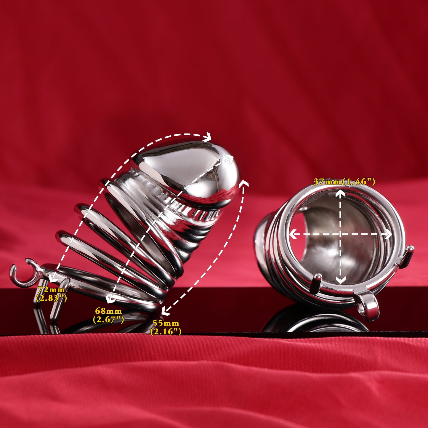 Male Solid Steel Chastity Cage, F3054 - FRRK