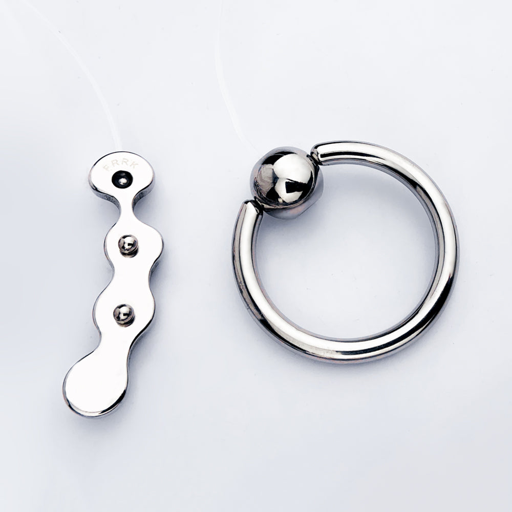 Wave-Shaped Prostate Massager with Nylon Cord and Pull Ring, F3182 - FRRK