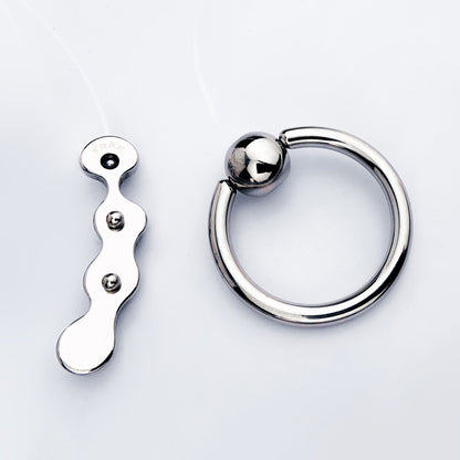 Wave-Shaped Prostate Massager with Nylon Cord and Pull Ring, F3182 - FRRK