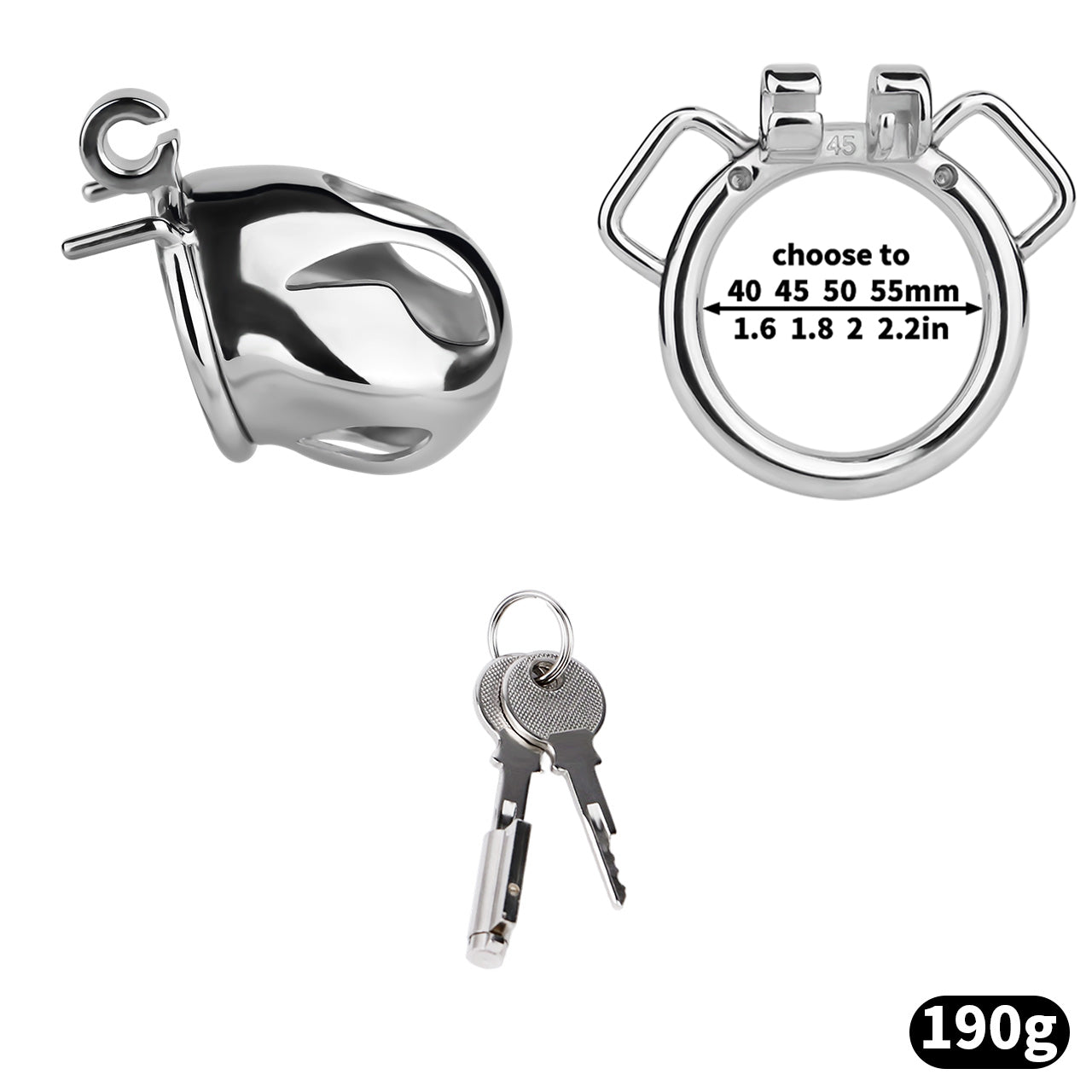 Cobra Series Mamba Chastity Cage | F312A Small Size - Silver