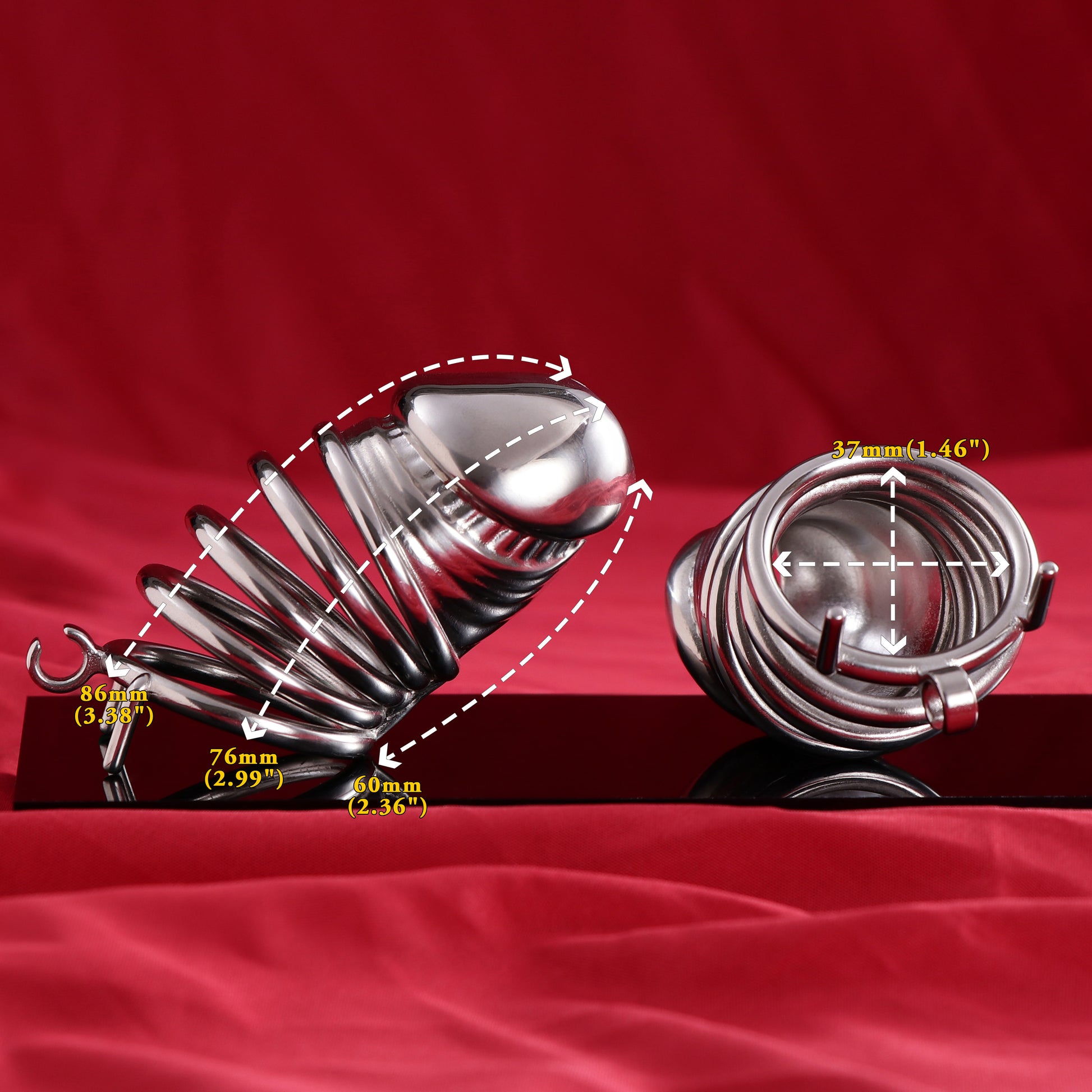 Male Solid Steel Chastity Cage, F3055 - FRRK