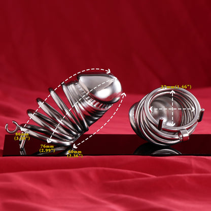 Male Solid Steel Chastity Cage, F3055 - FRRK