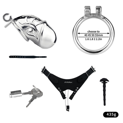 Metal Chastity Dick Locking Cage- Silver