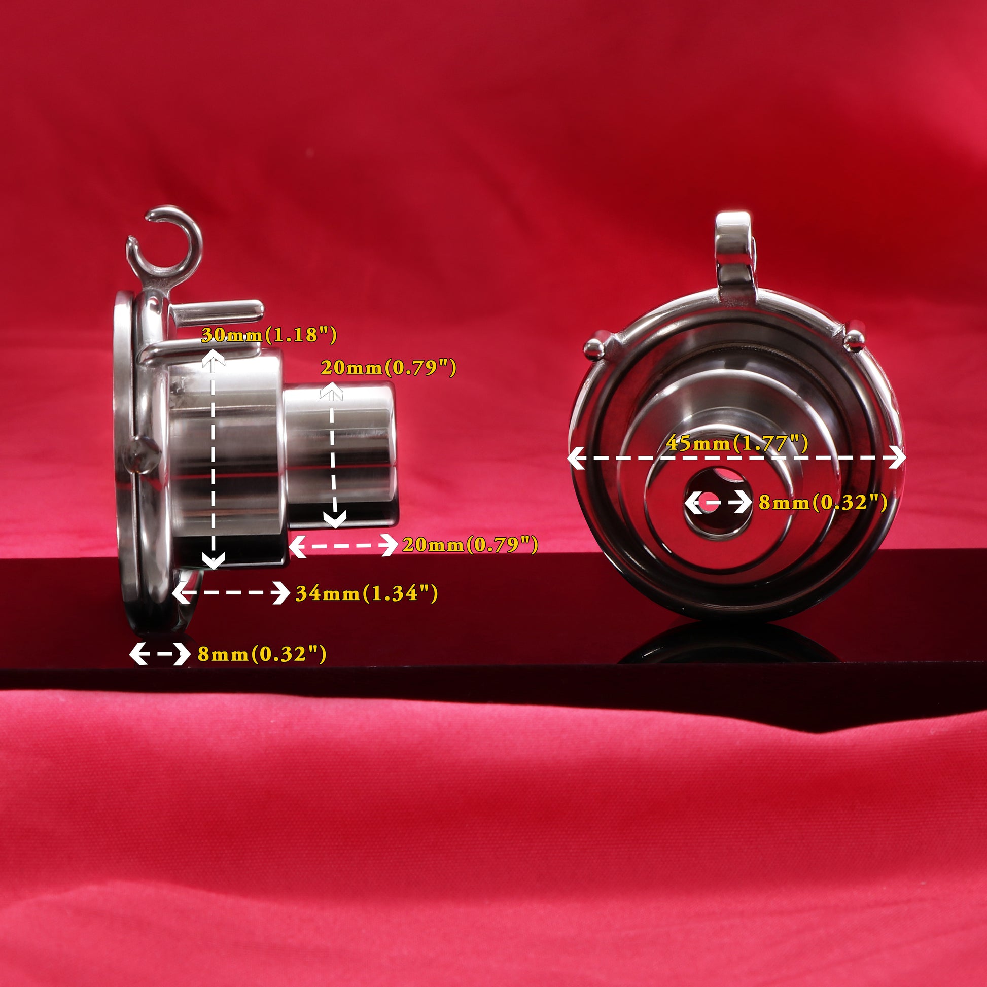 Inverted Double Cylinder Flat Chastity Cage, F3150 - FRRK
