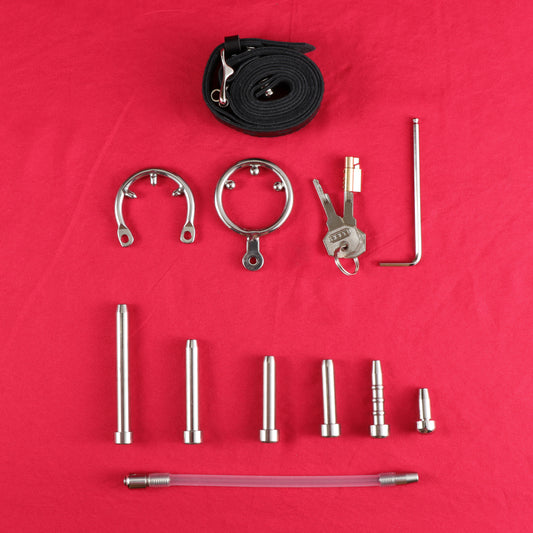Accessory Series - Urethral Catheters, Belt, Anti-off ring, Key For Matching FRRK Chastity Cage - FRRK