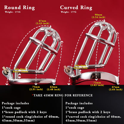 Male Chastity Full Steel Lock-Cock Penis Cage, F3010 - FRRK