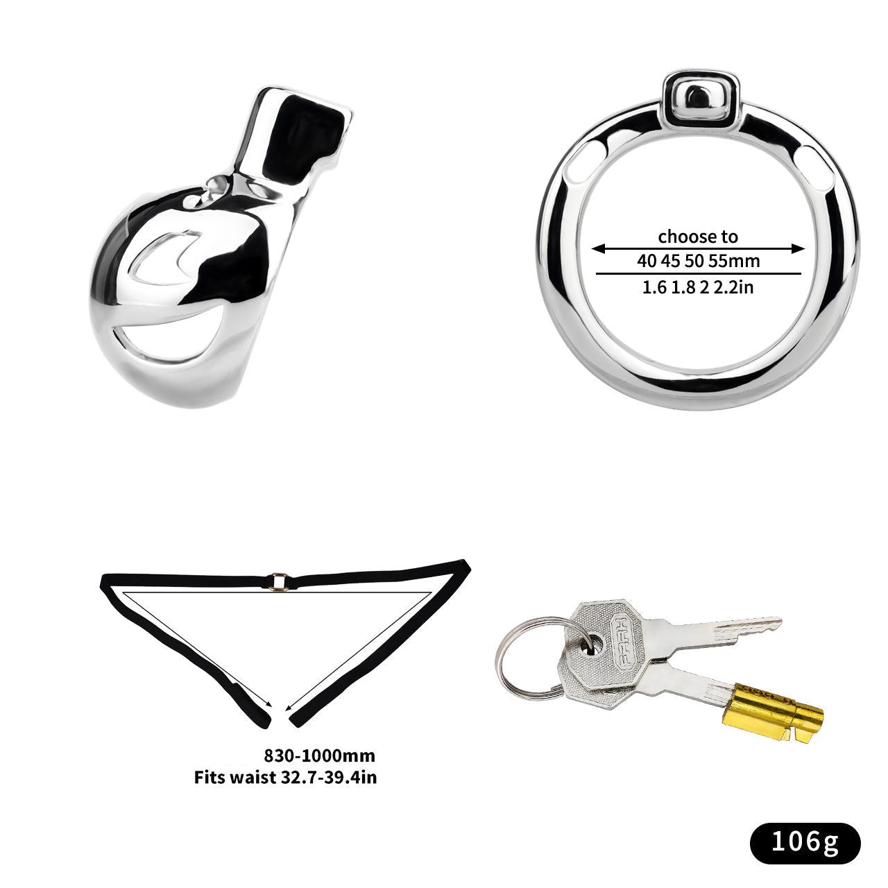 Aluminum Alloy Clown Chastity Cage