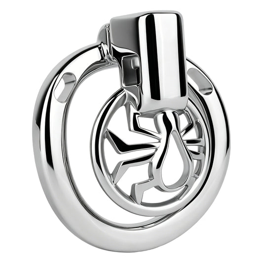 Night Silver Spider Chastity Cage | F328A
