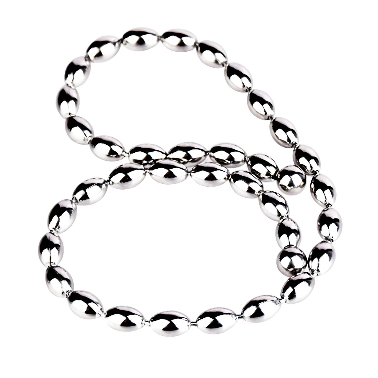 Metal Soft Urethral Sounds Penis Plug with Chain - Oval shaped | F3206 - FRRK