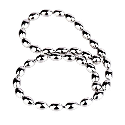 Metal Soft Urethral Sounds Penis Plug with Chain - Oval shaped | F3206 - FRRK