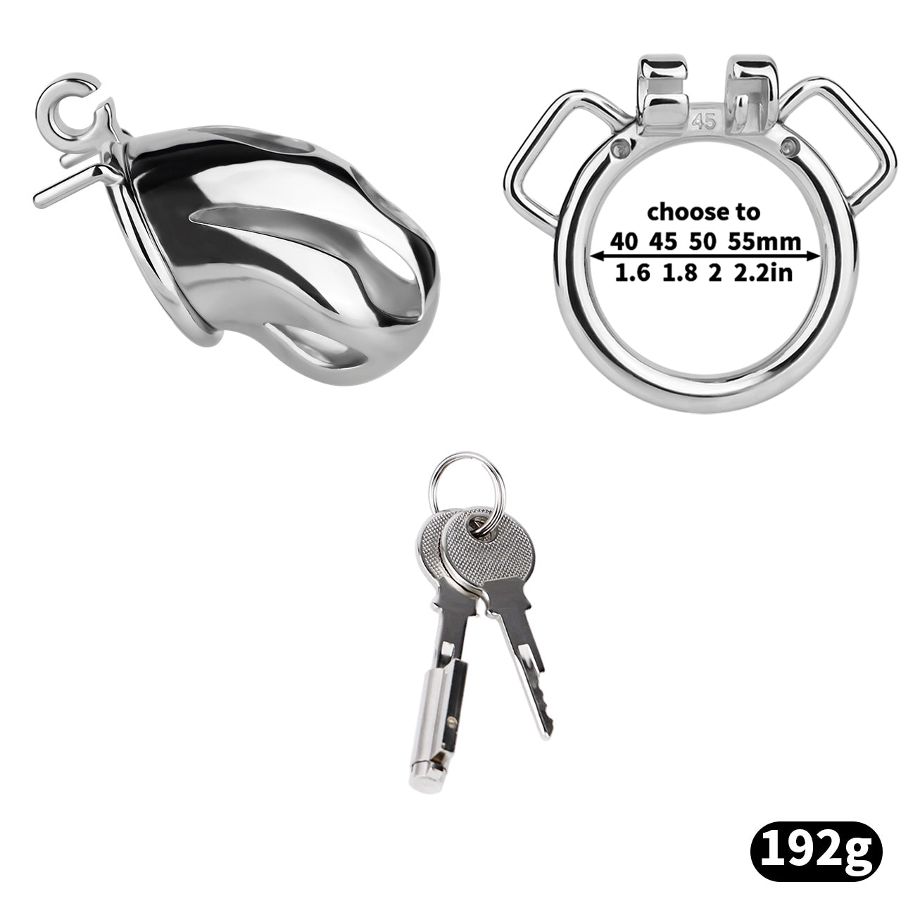 Cobra Series Mamba Chastity Cage | F312A Medium Size - Silver